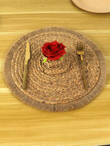 1pc Natural Woven Placemats  Boho Place Mats For Kitchen Table Indoor/Outdoor Washable Heat-Resistant Placemat Wipeable Dining Table Mats For Camping, Festival, Wedding, Party - Multicolor - View 3