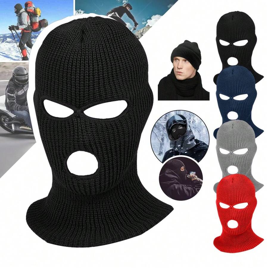 Capuchas Pasamontañas Tactico Para Ciclismo Pasa Montañas,Máscara De Invierno Cálida Tipo Balaclava, Adecuada Para Montar En Moto, Protección Todoterreno, A Prueba De Polvo, Transpirable Y Adecuada Para Uso Diario En Clima Frío - Negro - Ver 1