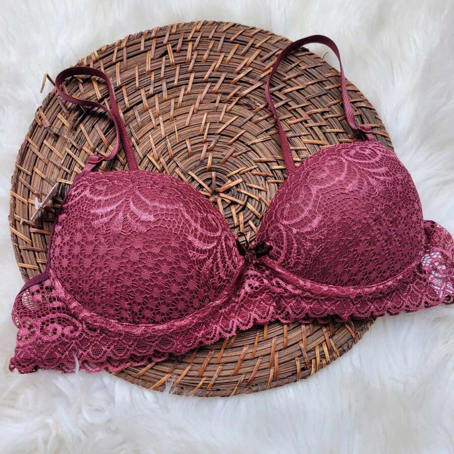 Women Bras & Bralettes - 酒紅色 - 查看 1
