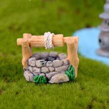 微型景觀復古風格樹脂場景裝飾品-西湖燈塔、井口、水池、小橋、流水及草地 - 藍色 - 查看 4