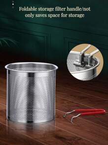 1 件装不锈钢炸锅，家用小型油锅，带过滤器的小型炸锅，电磁炉迷你省油小型炸锅，炸薯条、鸡肉、米饭、花椰菜、鸡块等食物的炸锅，带过滤器的省油储油盘，煎炸食品锅，带炸篮的炸锅，方便实用小型 - 銀色 - 查看 8