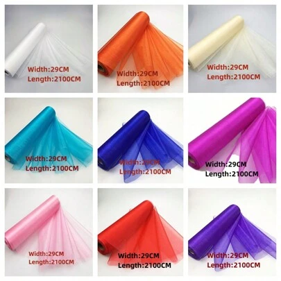 1PC 桌面中心装饰蕾丝面料，婚礼派对用品背景装饰面料，活动和派对用品装饰网布，户外帐篷装饰用品，DIY楼梯蕾丝面料花，宽度29CM，总长度2100CM，毕业派对毕业典礼用品背景装饰，开幕式用品节日装饰窗帘窗帘面料互动派对气氛用品装饰挂布包装礼品装饰丝带，圣诞节