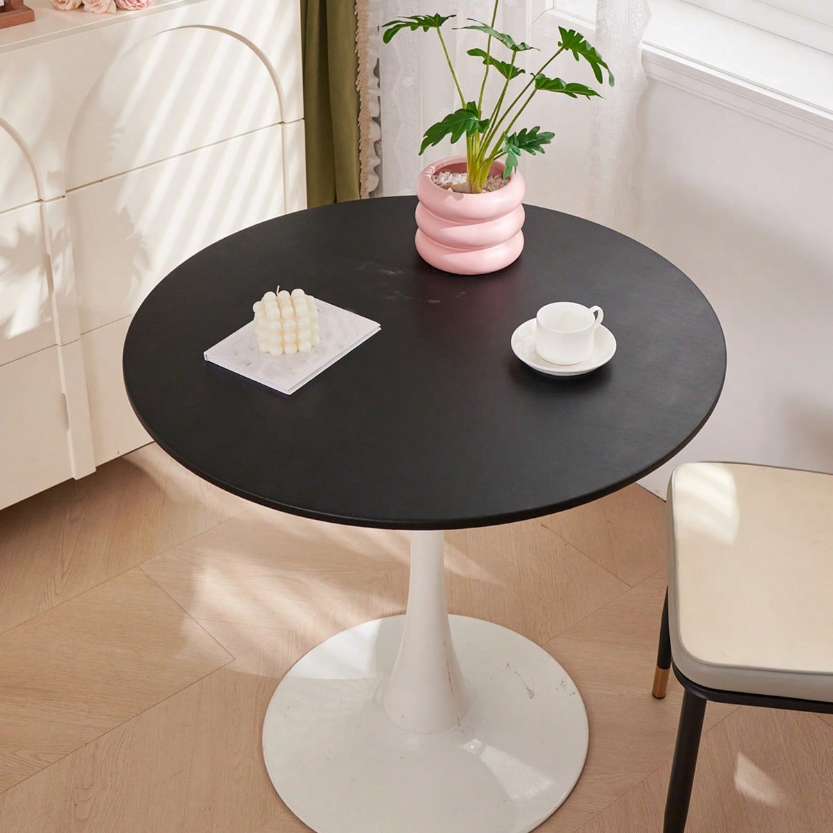 Pieza Mantel impermeable, unicolor, a prueba de aceite, de lujo, para mesa de comedor, mesa de café, escritorio, lavable, redondo, a prueba de polvo,