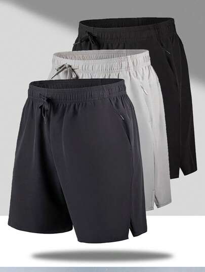 男友风男士 3 件装速干透气四向弹力运动短裤 夏季