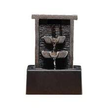 1pc Badge Style Desktop Tabletop Waterfall Fountain, USB Powered For Office, Meditation, Living Room, Home Decoration - Black - View 6