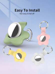 1pc Flower Shaped Silicone Protective Case Compatible With Apple Airtag Tracker Anti-Lost Device For Dogs,Cats And Other Pets(Airtag Not Included)--Pink