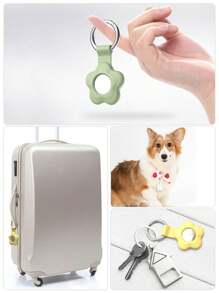 1pc Flower Shaped Silicone Protective Case Compatible With Apple Airtag Tracker Anti-Lost Device For Dogs,Cats And Other Pets(Airtag Not Included)--Pink