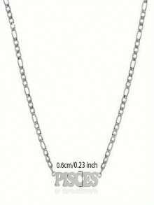 1件不銹鋼12星座字母項鍊珠寶,適用於女性、女孩、母親節、聖誕、新年、生日禮物 - 銀色 - 查看 19