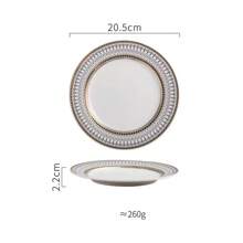 Nordic Style Ceramic Dinner Plate With Golden Rim For Home Use, Suitable For Soup, Steak And Cake Desserts Serving - Coffee Cup Set - View 6