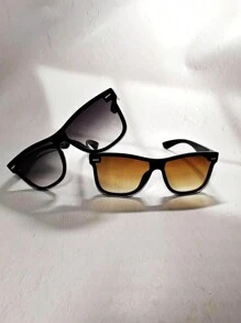 POLASUP 2 piezas Gafas de moda clásicas con remaches básicos, con cordón y estuche para gafas. Gafas decorativas de moda para verano, playa, vacaciones, exteriores y viajes - Degradado - Ver 10