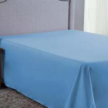 Lençol Cama de Casal Padrão 400 Fios Sem Elástico Avulso - Azul bebê - Visão 2