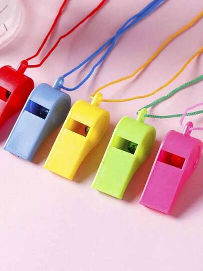 Apito de plástico de cor aleatória para festa de aniversário, confraternização, ano novo, presente de dia dos namorados, acessório de torcida, apito de árbitro de futebol/basquete