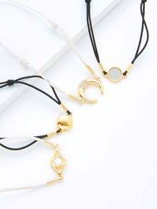 4 cái/bộ Trẻ em Phong cách bãi biển Đúng mốt Cá nhân hóa Bện Bộ vòng chân , Mùa hè Phụ kiện - Nhiều màu - Xem 3