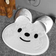 1pc Home Use Silicone Rabbit Foot Scrubber Anti-Slip Mat Massage Pad For Rubbing Back And Feet, Removing Dead Skin During Bath And Shower Floor Mat - White - View 9