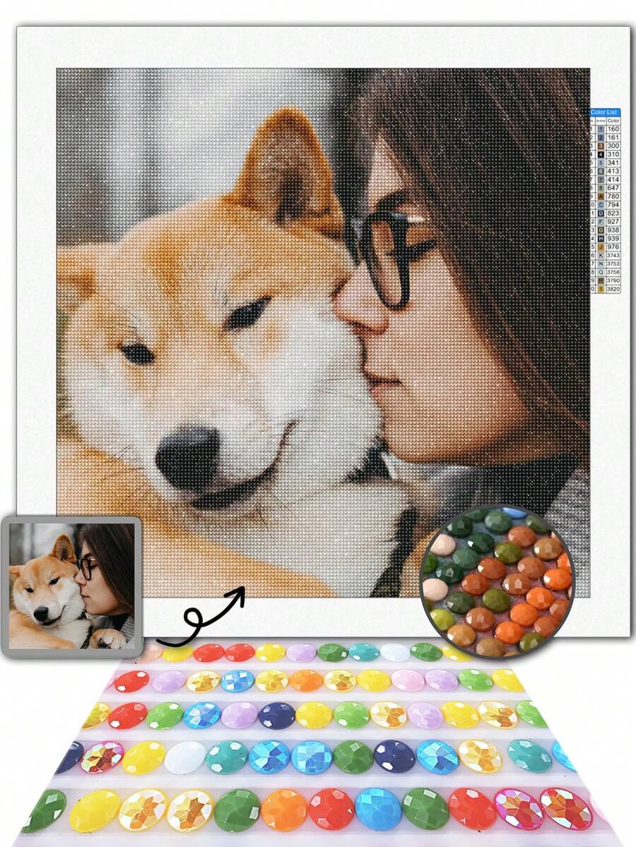 Tranh kim cương tùy chỉnh DIY, Kim cương tròn đầy, Nghệ thuật kim cương cá nhân hóa, Thích hợp cho tường nhà, Trang trí đám cưới và Làm quà tặng cho bạn bè - Nhiều màu - Xem 1