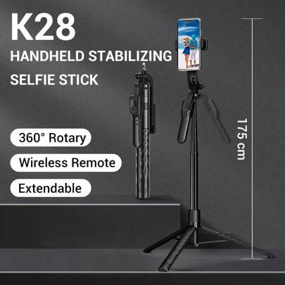 Smartphone Wireless Selfie Stick Tripod, Telescopic Pole, Floor Stand, Handheld Stabilizer, ABS Tripod, Aluminum Alloy Telescopic Rod, Suitable For Travel Selfie, Live Streaming
