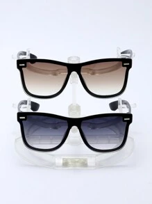POLASUP 2 piezas Gafas de moda clásicas con remaches básicos, con cordón y estuche para gafas. Gafas decorativas de moda para verano, playa, vacaciones, exteriores y viajes - Degradado - Ver 3