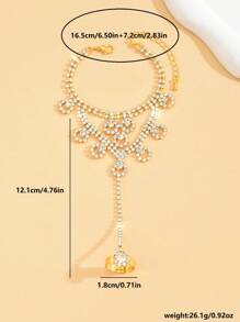 1pc Women's Delicate Bridal Chain Finger Hand Jewelry, Fashionable For Wedding, Date, Travel, Party, Holiday Outfit Gift