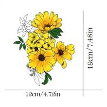 2024 NEW Half Flora Arm Looks Real Temporary Tattoo StickersWaterproof Realistic Tattoo Small Fresh Pattern Fake Tattoos ForWomen For Neck Arms Hand - Multicolor - View 3