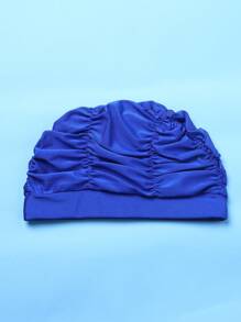 Unisex Pleated Swim Cap With Extra Large Head Circumference And Long Hair Ear Protection, Beach Essentials, Beach Accessories, Pool Float - Royal Blue - View 2