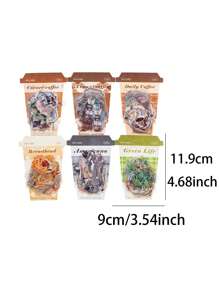 MOCARD 30 cái/gói Retro Cà phê Chủ đề Tạp chí Hình dán , Creative Thẩm mỹ Giấy dán Trang trí DIY Cắt dán Chất liệu , Cá nhân hóa Sổ lưu niệm Đồ dùng học tập Đối với Quà tặng lễ hội - Cà phê nâu - Xem 11