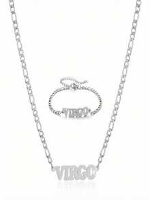 1件不銹鋼12星座字母項鍊珠寶,適用於女性、女孩、母親節、聖誕、新年、生日禮物 - 銀色 - 查看 33