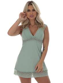 Women Nightgowns & Sleepshirts - 薄荷綠 - 查看 1