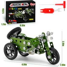 مجموعة دراجة ثلاثية معدنية 139 قطعة ألعاب بناء STEM مشاريع DIY للأطفال والأولاد