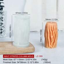 DIY 硅胶模具现代家居装饰艺术创意 3D 条纹弯曲扇贝贝壳不对称几何硅胶模具蜡烛 - 白色 - 查看 10