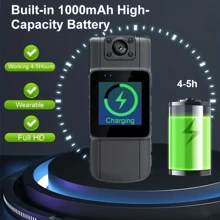 REMAX New 1080P HD Portable Law Enforcement Recorder With Screen, Multifunctional Mini Back Clip Chest Camera With Night Vision, Rotatable Lens, Suitable For Electric Vehicles/Motorcycles, Property Security, Delivery Personnel, Office, Tourism, Entertainment And Other Scenes. Convenient To Wear On The Chest For Quick Access