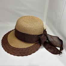 1 Miếng Của phụ nữ Đúng mốt Mũ chống nắng dệt , Dải rộng Mũ đi biển Đối với Thời gian rảnh rỗi , Kỳ nghỉ Hoặc bờ biển , Giới hạn Phiên bản Đối với Ngày lễ Mẹ - Nhiều màu - Xem 3