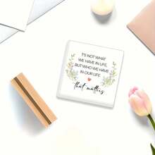 1pc,Small Reminder Desk Sign, Positive Sign Desk Decoration, Sign Acrylic Plaque, Inspirational Gift For Female Friends, Gift For Colleagues, Friend - Transparent - View 9