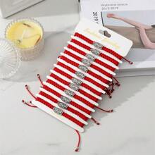 12 Stücke mexikanische Jungfrau Maria Armbänder, Tadeo-Armband, katholisch, grün, schwarz, rot, handgefertigt, Seil-Armband, Heiliger Judas, Armband Geschenk für Männer Frauen Jungen