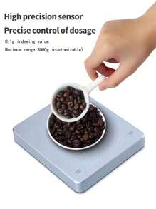 1 pieza de báscula electrónica para café con múltiples unidades de conversión, pantalla LED HD, báscula de cocina para hornear, báscula para pesar granos de café, con función de tiempo, alta precisión, apta para uso doméstico en alimentos, té y materiales medicinales [Venta de cocina de Año Nuevo]