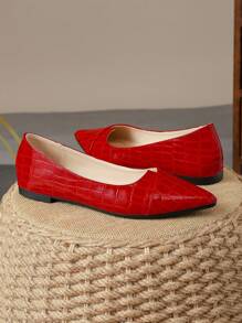 Chaussures plates à bout pointu avec motif écossais vert olive pour femmes, avec texture pierreuse. Baskets décontractées confortables pour l'extérieur rouges. Bleu, abricot, noir pour la Saint-Valentin