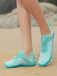 Novedad 2024 Zapatos de Ciclismo para Mujer con Suela Gruesa, Ligeros, Respirables, de Secado Rápido y Suaves para Actividades en Interiores y Exteriores - Celeste - Ver 7