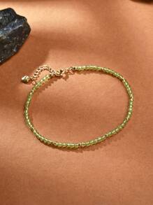 1 件 18K 镀金天然水晶和宝石女式脚链，适合日常佩戴，春夏季 - 彩色 - 查看 11