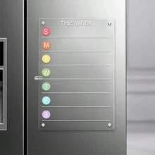 Sticker de decoración para refrigador, imán transparente de acrílico para hogar, puede registrar eventos importantes de comida, viene con 6 plumones borrables para dibujar. - Blanco - Ver 5