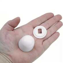 2pcs Universal Toilet Bolt Caps, Round Plastic Push-On Toilet Bowl Bolt Caps Covers, With Extra Washers For Easy Installation, 1.44 Inch Height, White Color