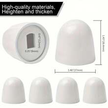 2pcs Universal Toilet Bolt Caps, Round Plastic Push-On Toilet Bowl Bolt Caps Covers, With Extra Washers For Easy Installation, 1.44 Inch Height, White Color