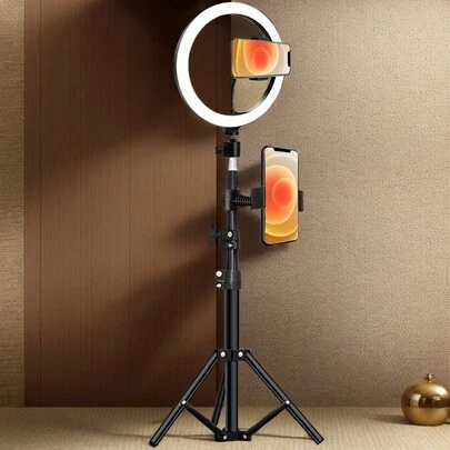 110cm Tripod + O-Clamp, With 10-Inch Ring Light For Live Streaming