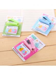 Single Unit Mini Stapler Set/Small Portable Book Binder With Staples/Students Cartoon Bookbinding Machine/Cute Stationery/Great For Holiday Gifts - Multicolor - View 8