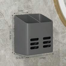 1 kệ lưu trữ treo tường có giỏ thoát nước, thích hợp cho dao kéo, bát đĩa, lược, mỹ phẩm, điều khiển từ xa, bút kẻ mắt, bút mực, bàn chải, dao cạo râu; Thích hợp cho nhà bếp, phòng tắm, phòng vệ sinh, bàn trang điểm, phòng khách, bàn chải đánh răng tiết kiệm không gian, kem đánh răng, lược và hộp đựng mỹ phẩm - màu đen - Xem 9