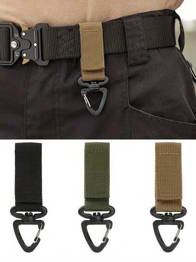 1pc Outdoor Camping Belt Gear Clip Nylon Key Ring Holder Outdoor Hiking Hook Buckle Utility Hanger Compatible Summer, School Autumn-Winter Accessories Halloween Costume,Suitable For Teens, Youth,Men,Casual, Outdoor, Athletic, Vacation, Graduation Gifts, Birthday, Daily Wear
