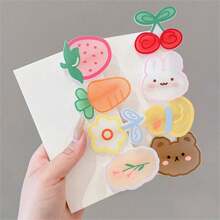 2入組女士鴨子和雞蛋裝飾可愛髮夾適用於日常生活 - 黃色 - 查看 9