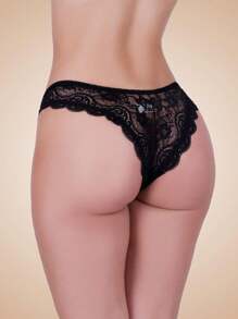 Kit 3 Lace Thong Panties With Elastic Lingerie - 彩色 - 查看 2