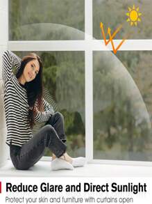 Window Privacy Film One Way Window Tint Film Sun Blocking Anti UV Window Heat Blocker, Reflective Mirror Film Window Tinting Film For Home Office Window Coverings - Black - View 8
