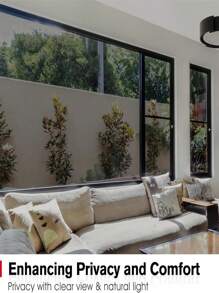 Window Privacy Film One Way Window Tint Film Sun Blocking Anti UV Window Heat Blocker, Reflective Mirror Film Window Tinting Film For Home Office Window Coverings - Black - View 10