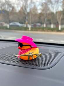 1 Pieza Adorno Con Forma De Pato Lindo Y Genial Para Decoración Del Interior Del Coche - Amarillo - Ver 2