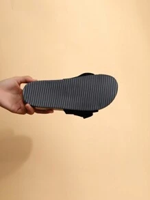 Damen Korkboden offene Zehen Pantoffeln mit rundem Zehenbereich, Sommer Mode bequeme dicke Sohle Schleifen Slides, vielseitig einsetzbare lässige atmungsaktive Strandschuhe für Damen